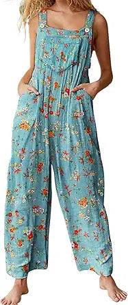 YESNO Overalls for Women Casual Loose Summer Rompers with Pockets