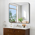 Black Bathroom Mirrors for Wall 30x30 Square Mirror - Rounded Corner