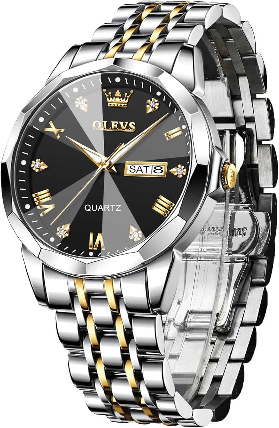 Men's Casual Stainless Steel Watch with Easy to Read Dial