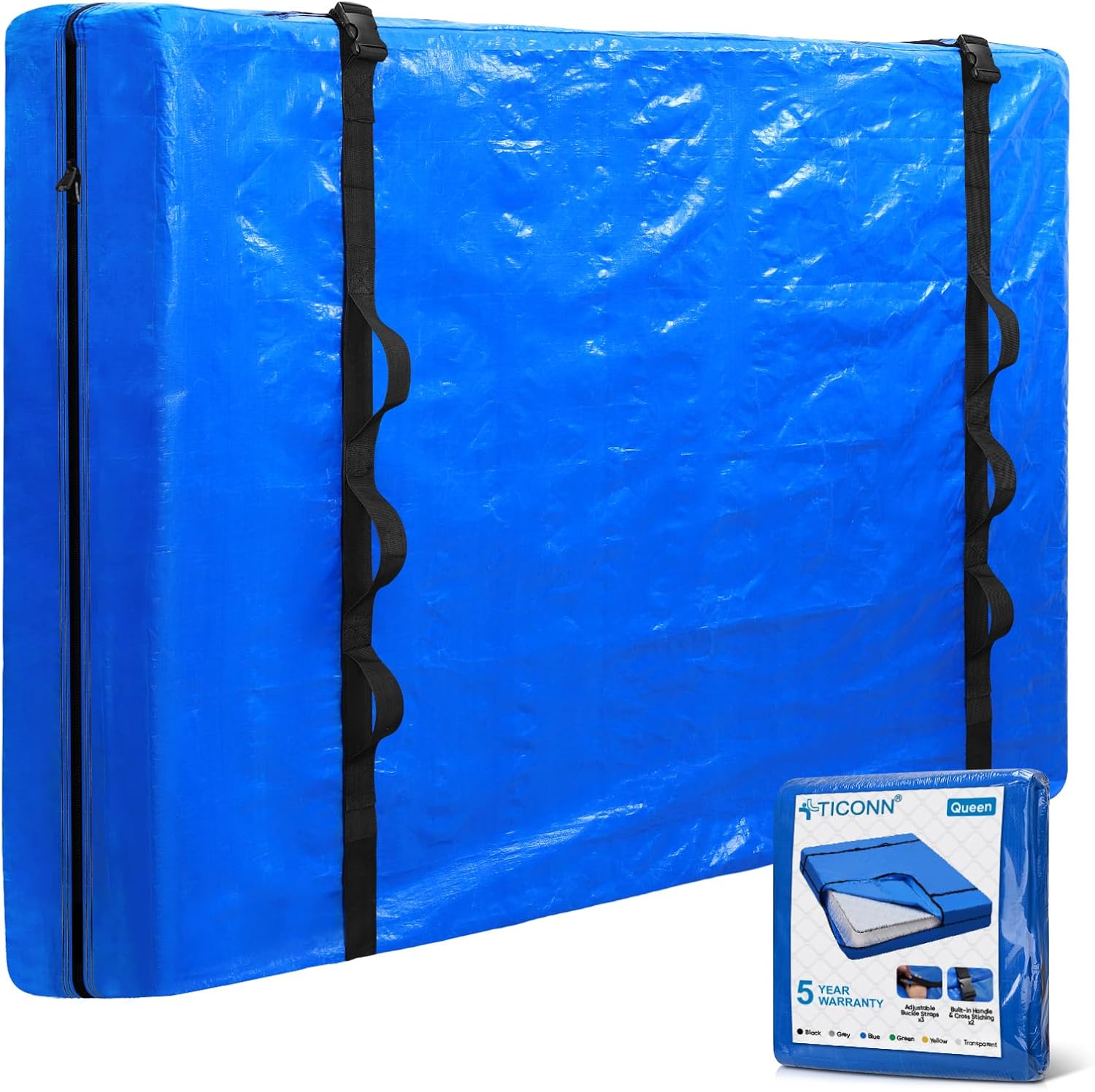 TICONN Mattress Bags for Moving - Heavy Duty Queen Cover