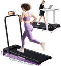 Portable Foldable Walking Pad with Handle Bar and Adjustable Incline