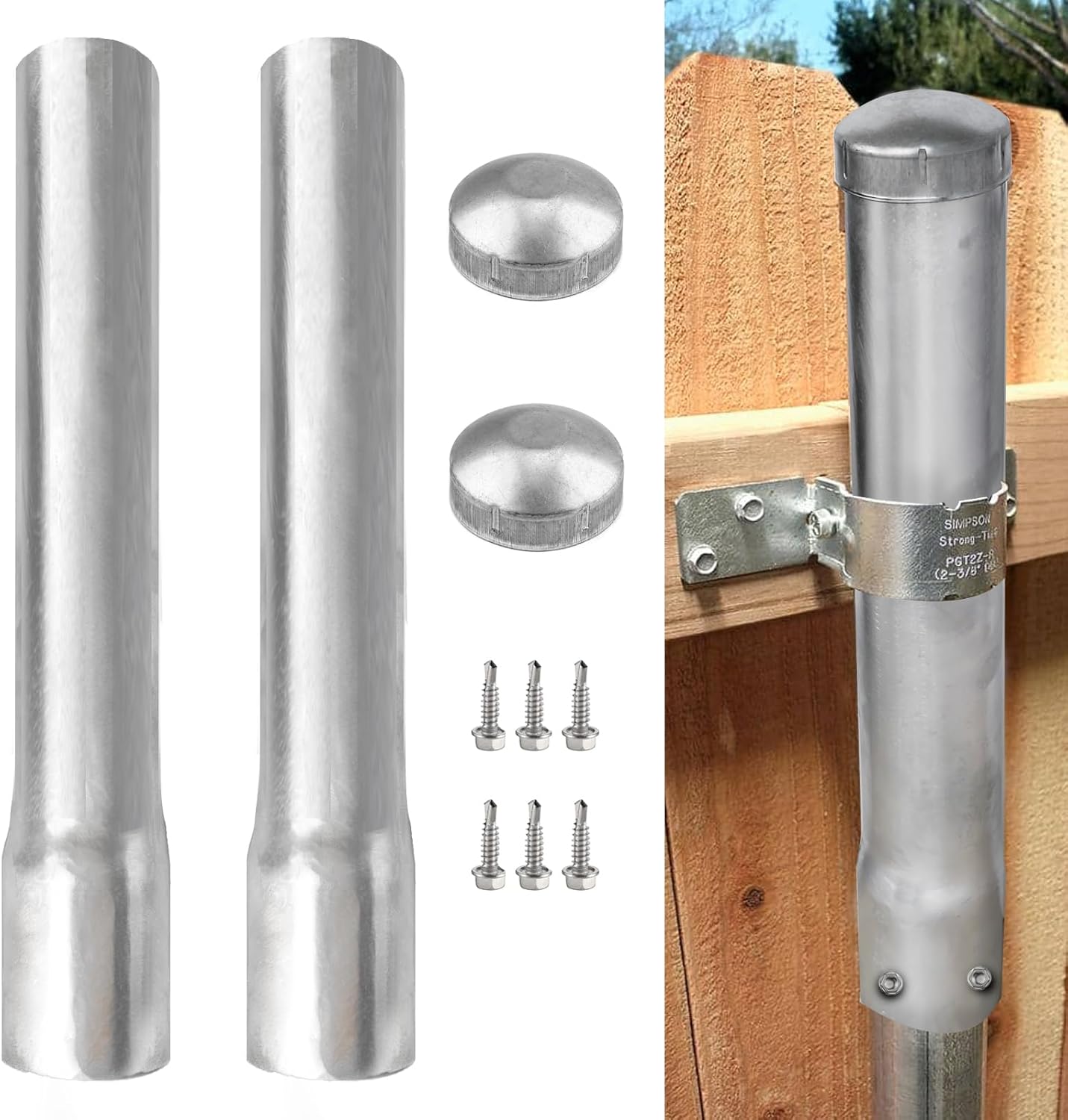 2-3/8in OD Metal Post Extender for Fence Height Increase