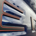Satin Black with Red Border Tailgate Letter Inserts - Frontier Fit