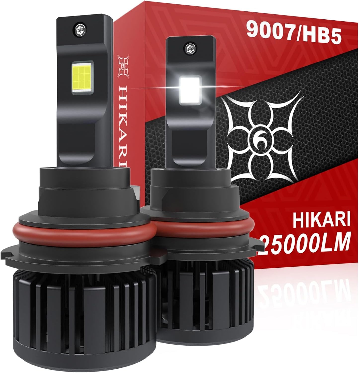 Hikari 2025 25000LM 9007 HB5 Dual Beam LED Bulbs for Fog Lights