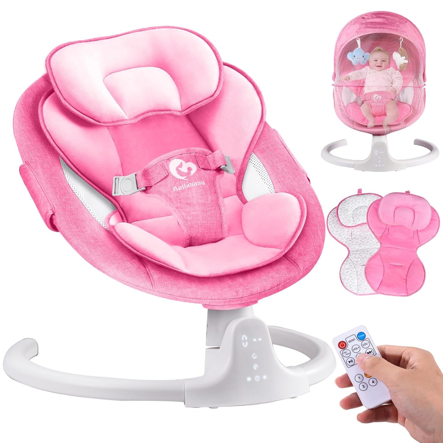 Bluetooth Baby Swing for Infants with Remote Control & Music