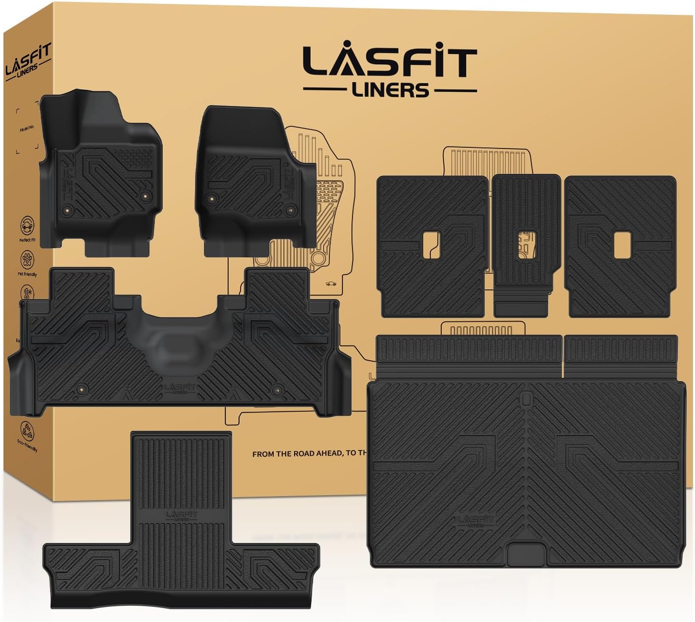 LASFIT Floor Mats for Ford Expedition Max & Lincoln Navigator L