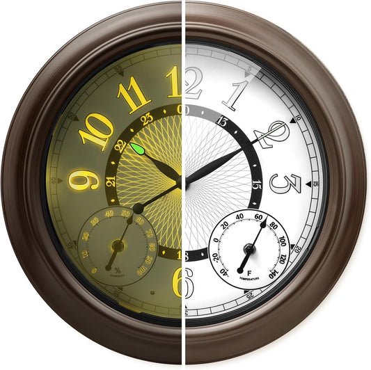 Illuminated Large Metal Outdoor Clocks with Smart Sensor