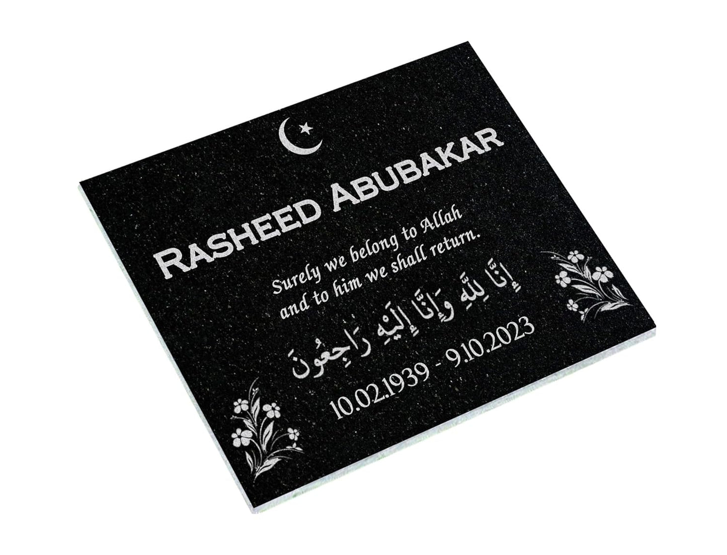 Custom Memorial Black Granite Stone for Personalized Grave Markers