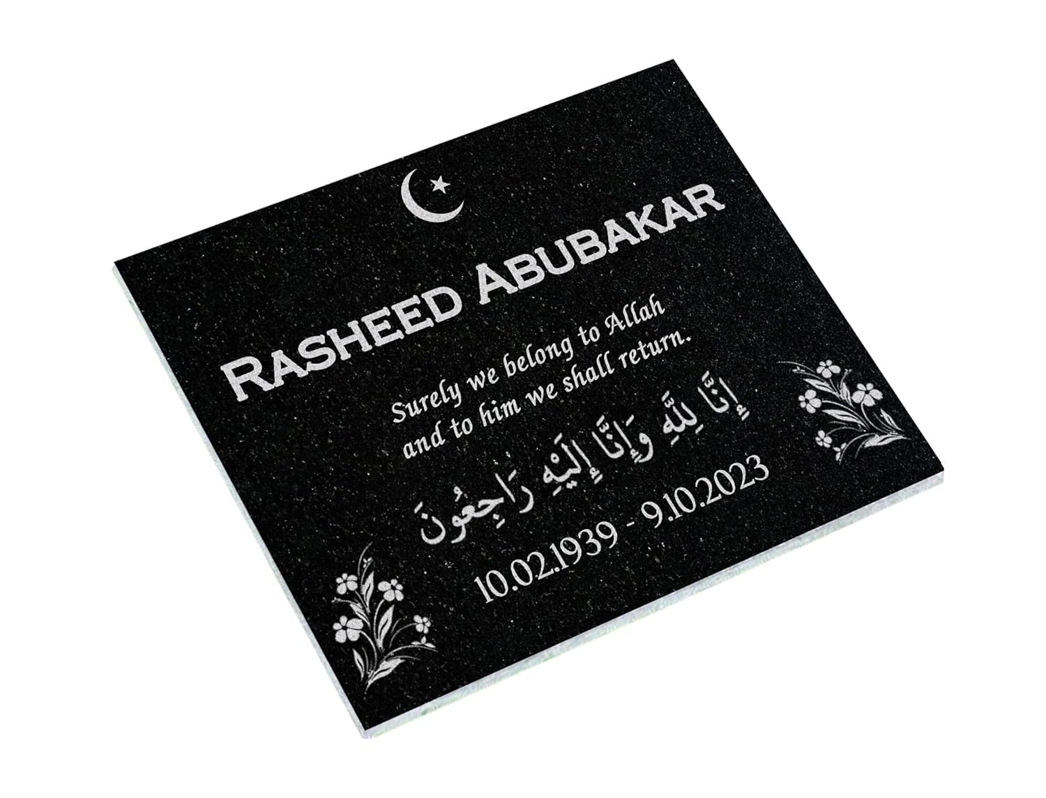 Custom Memorial Black Granite Stone for Personalized Grave Markers