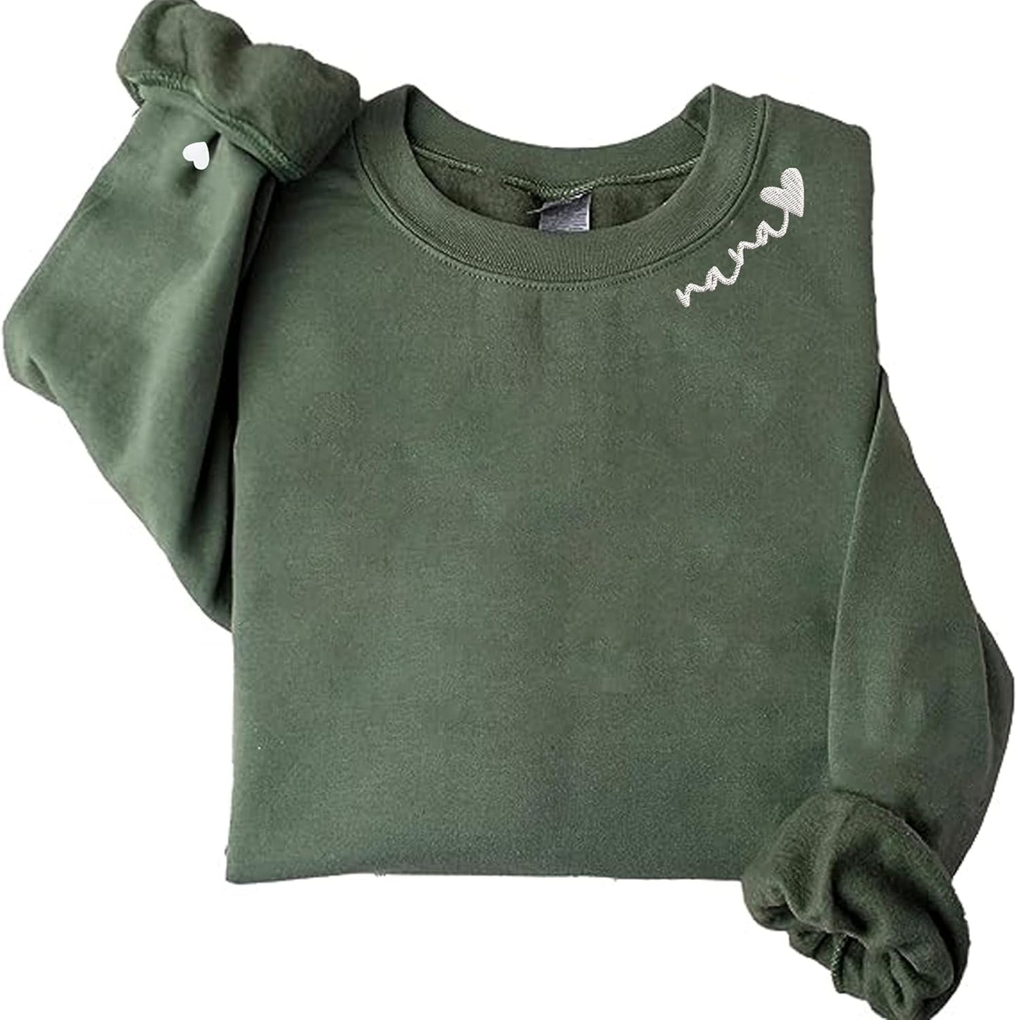 Personalized Embroidery Grandma Sweatshirt with Heart Design
