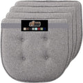 Slip Resistant Tufted Chair Cushions Set of 4 16x17 - Gray Plush