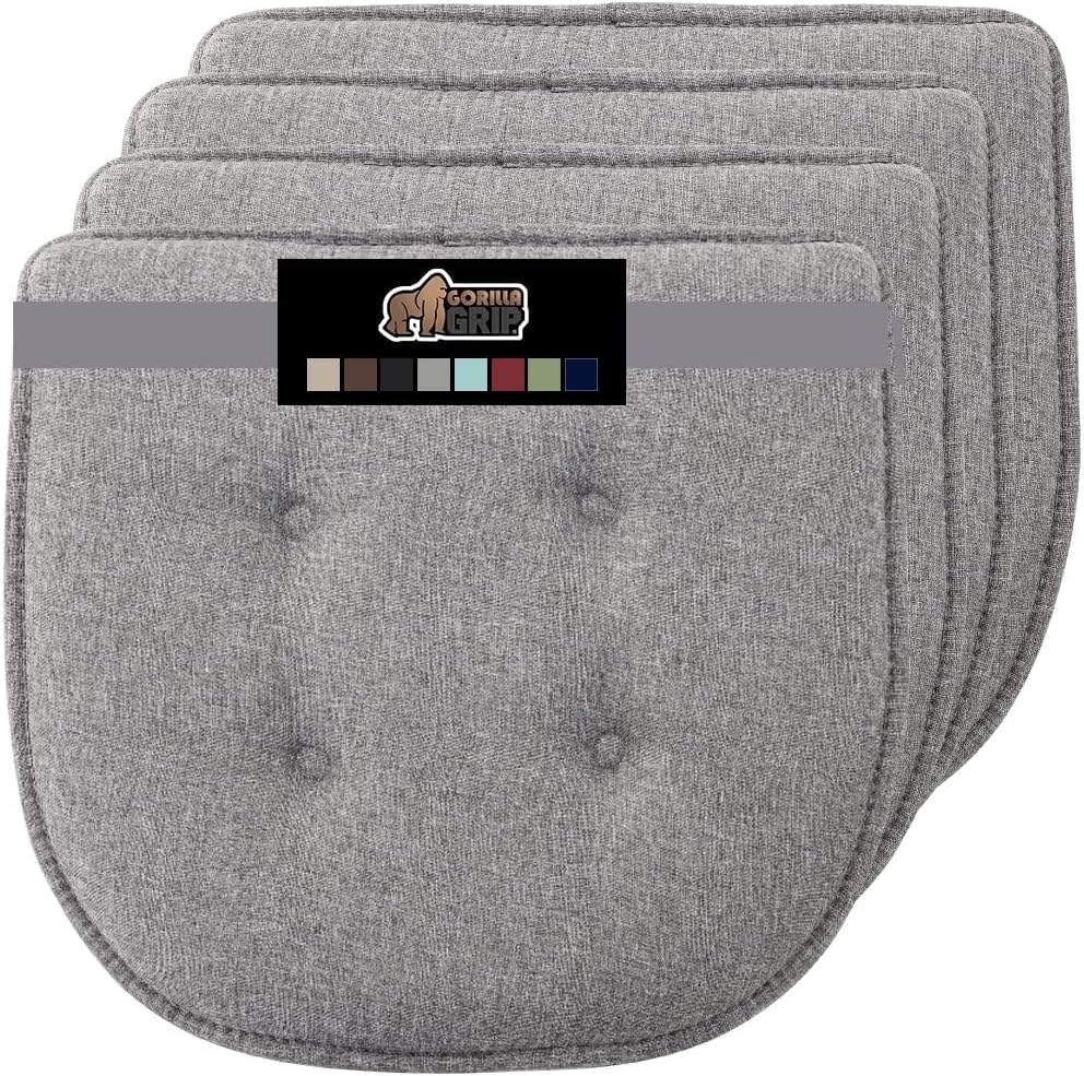 GORILLA GRIP Slip Resistant Tufted Chair Cushions for Comfort