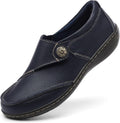 TERRIKAT Women Classic Leather Loafers - Comfortable Everyday Flats