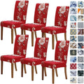 Dining Chair Slipcovers 6 Pack in Bloom2 - Stretch Washable Fit