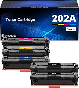 Inkalfa 202A 202X Toner Cartridges 5 Pack for HP Printers