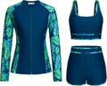 Women's 3 Piece Rash Guard Swimsuit Set - UPF 50+ Protection