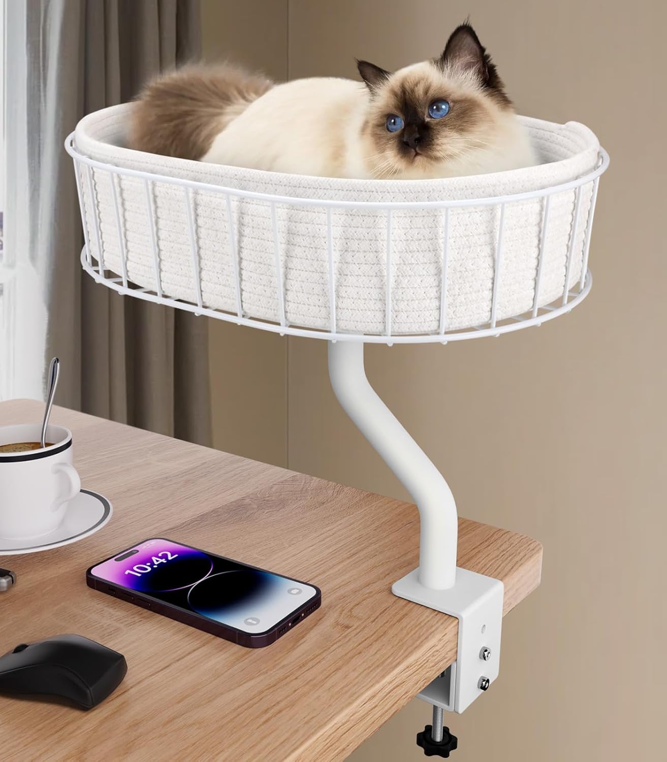 Sturdy Cat Desk Bed for Cats Up to 45lbs - Perfect for Work