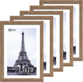 VCK 13x19 Picture Frame 5 Pack - Brown Walnut Gallery Frames