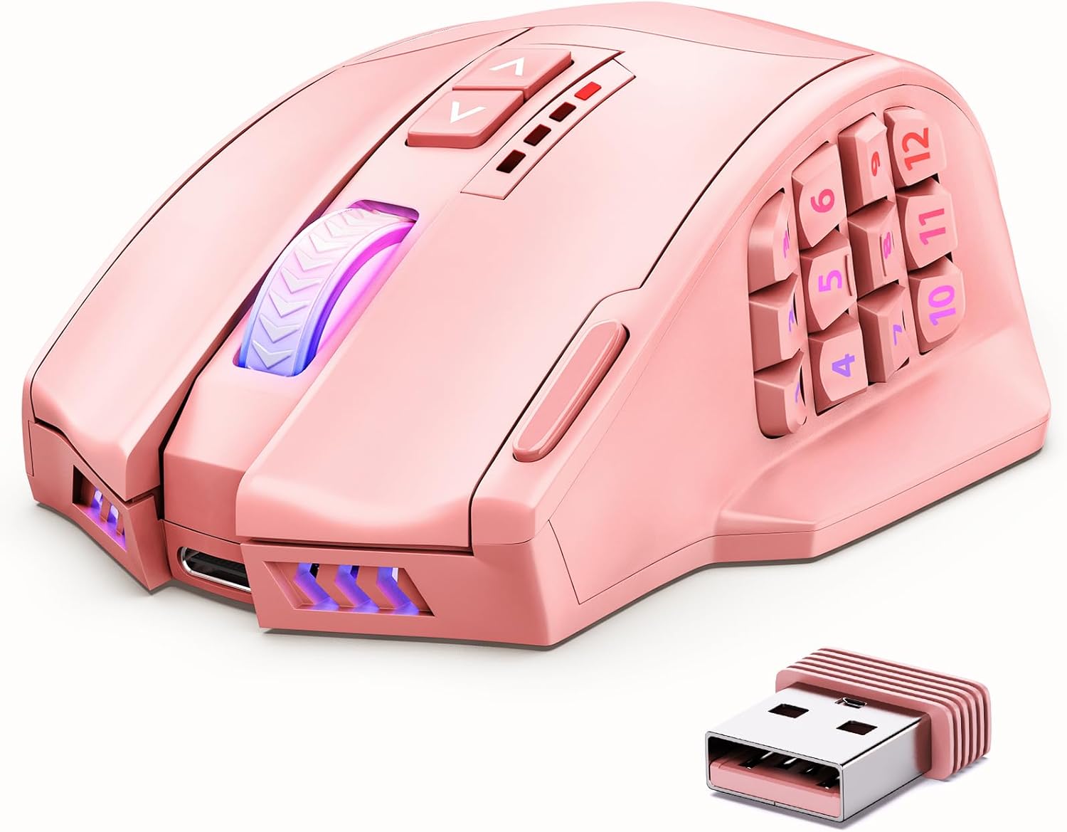 UtechSmart Venus Pro Wireless MMO Gaming Mouse with RGB Lighting