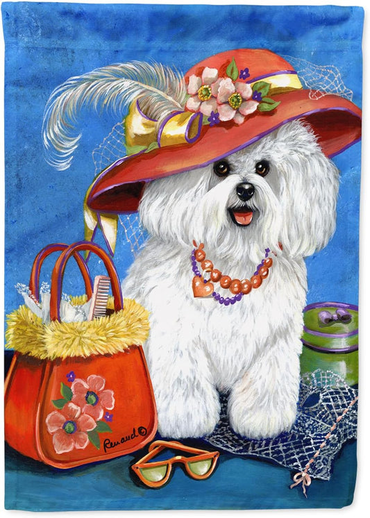 Bichon Frise Mademoiselle House Flag for Outdoor Decor
