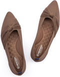 Pointed Toe Knit Dress Flats for Women - Comfortable Slip On Frank