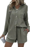 Ekouaer 2 Piece Outfits for Women Lounge Set - Soft Bubble Crepe