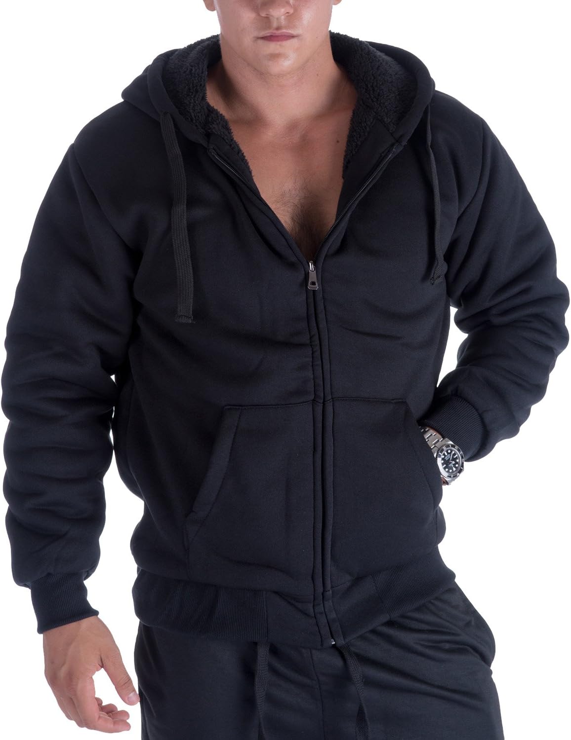Gary Com Heavyweight Sherpa Hoodies for Men - Warm Winter Sweatshirts