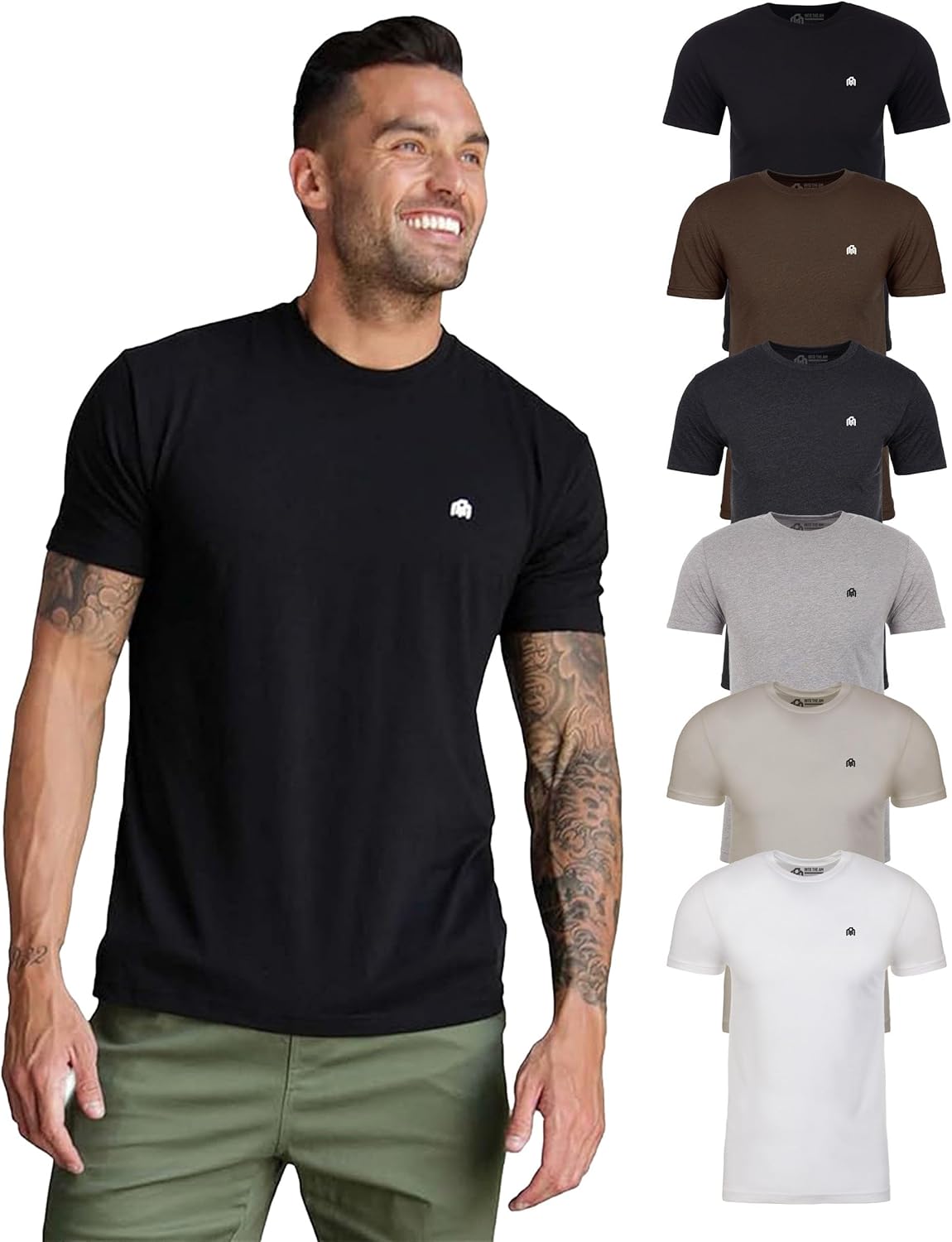 INTO THE AM Mens T Shirt with Logo - Soft Fitted Comfort Tees