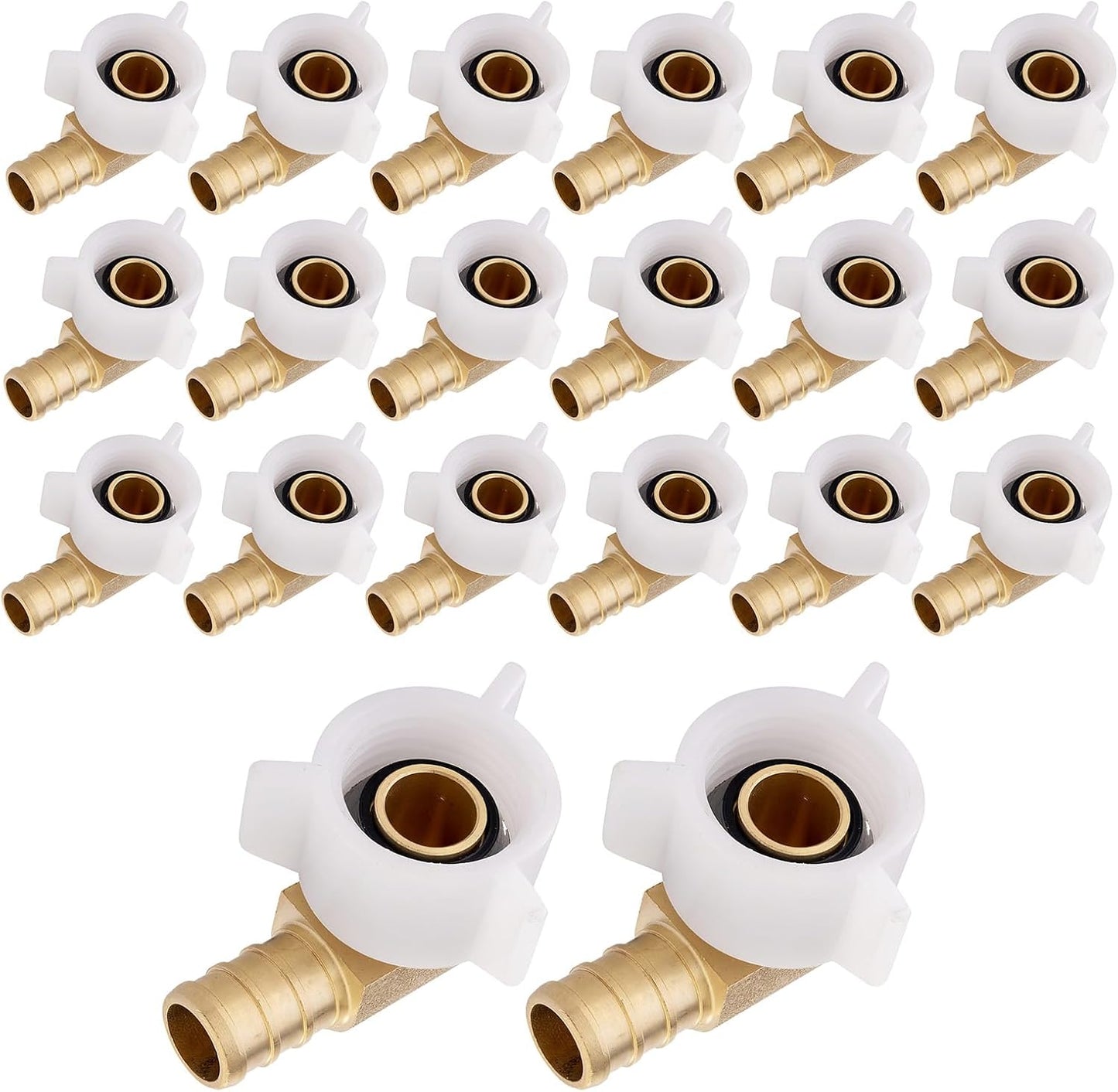 Pack of 20 Pex Crimp 3/4in Female NPT Swivel Elbow Brass Fittings