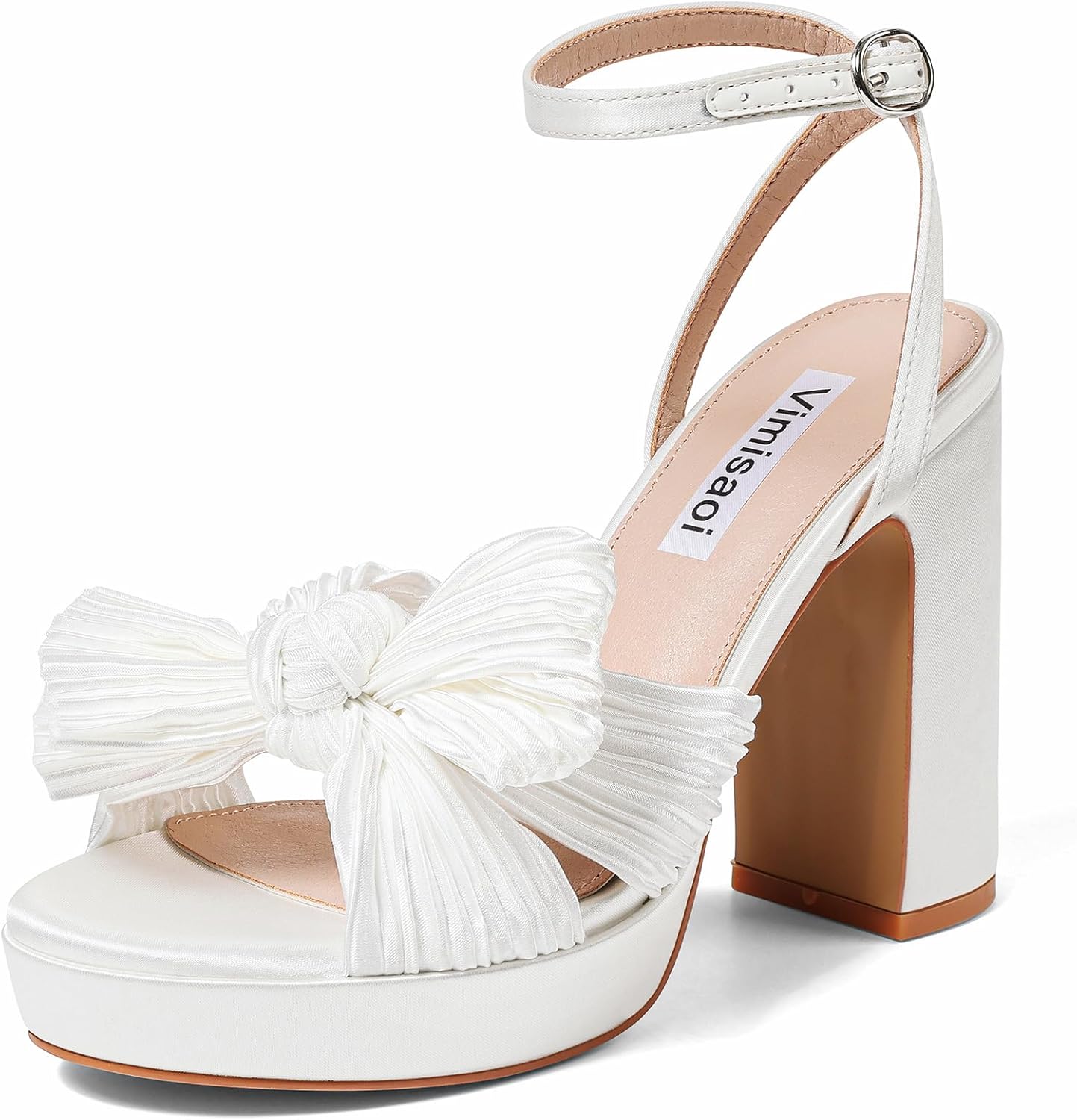 VIMISAOI Women's Bow Knot Platform Heels for Wedding Parties