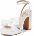 VIMISAOI Women's Bow Knot Platform Heels - Comfortable 4.5in Wedding