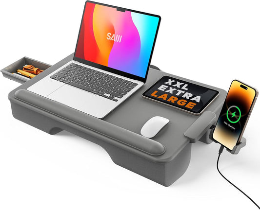 SAIJI Lap Desk with Cushion for Comfortable Laptop Use