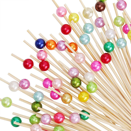 DecorWoo Tricolor Pearl Cocktail Picks