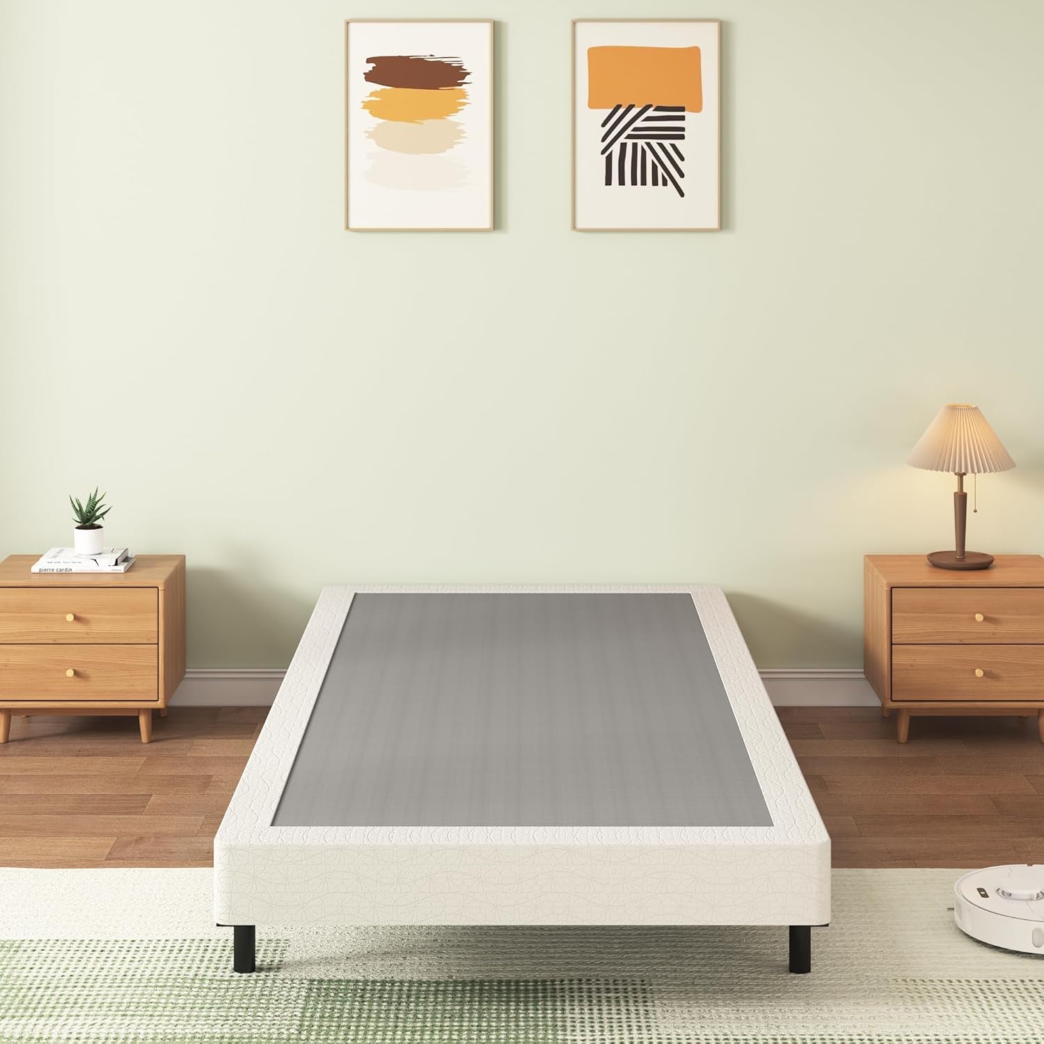 Twin Box Spring with Fabric Cover Set for Comfortable Sleep