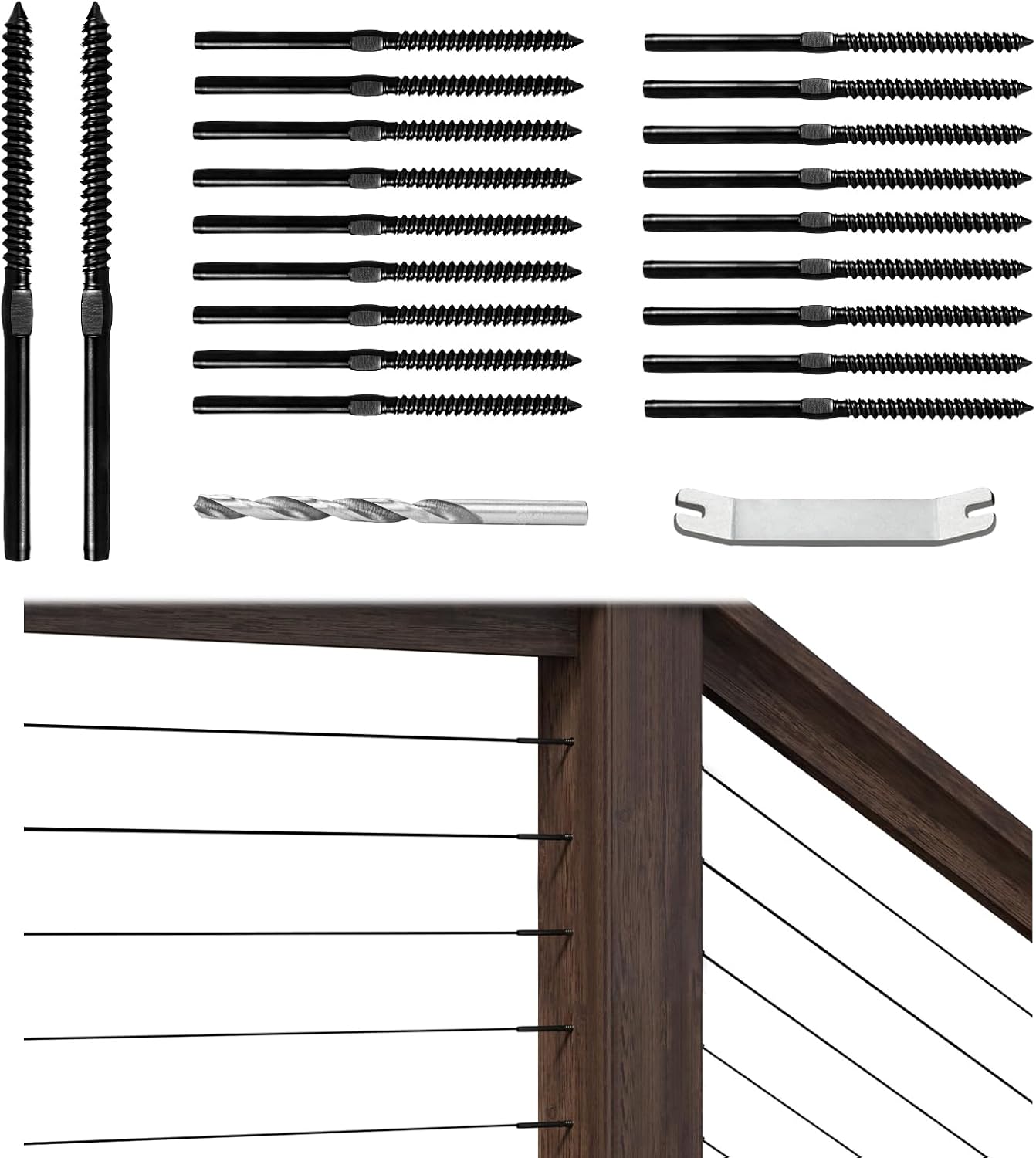 Muzata 80 Pack 1/8in Black Cable Railing Hardware Kit Review