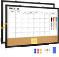 Dry Erase Calendar Board for Wall 24x18 - Double-Sided Monthly Planner