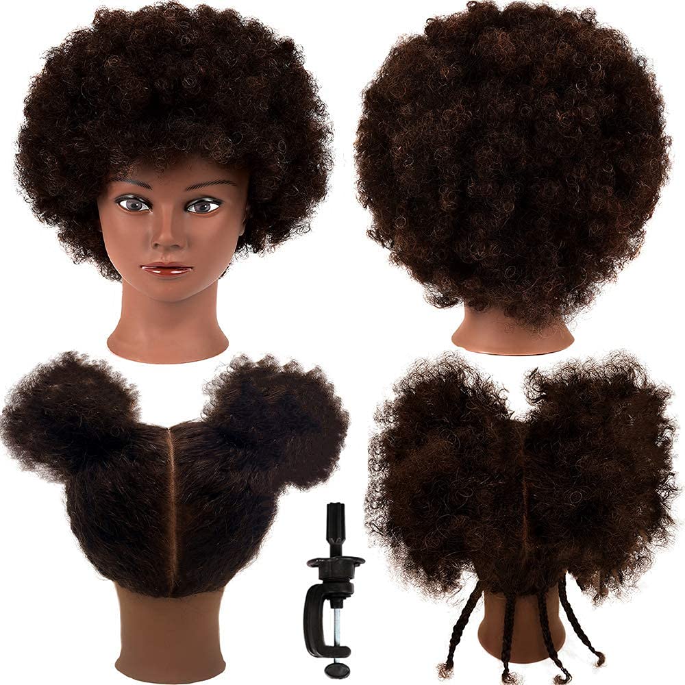 Afro Curly Mannequin Head for Hair Styling Practice and Training