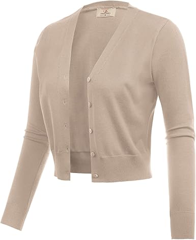 GRACE KARIN Women's Open Front Knit Cropped Bolero Shrug Sweater