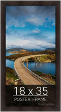 wallsthatspeak 18x35 Espresso Brown Picture Frame - Slim Profile