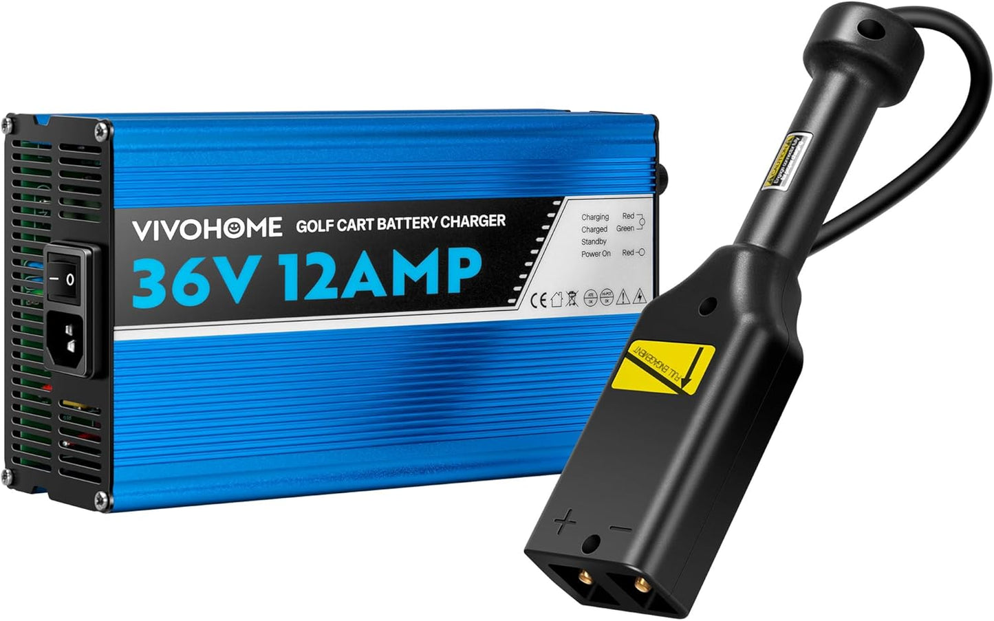 VIVOHOME 36V Golf Cart Charger - Fast 5-Stage Charging