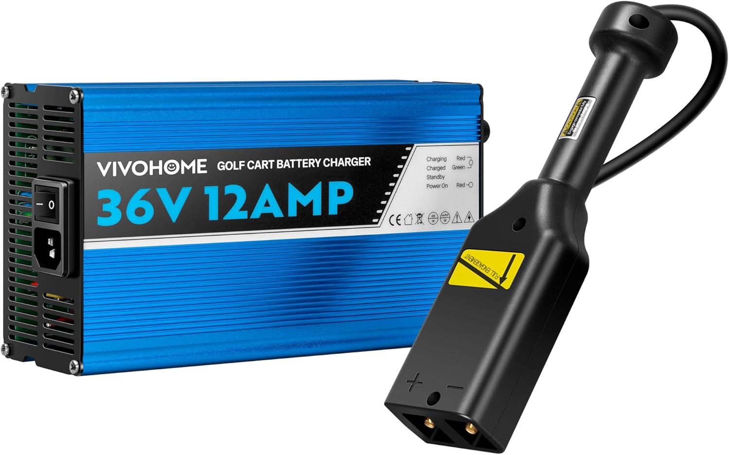 VIVOHOME 36V Golf Cart Charger - Fast 5-Stage Charging