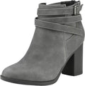 Women's Chunky High Heel Ankle Boots in Faux Suede - Chic 3in Heel