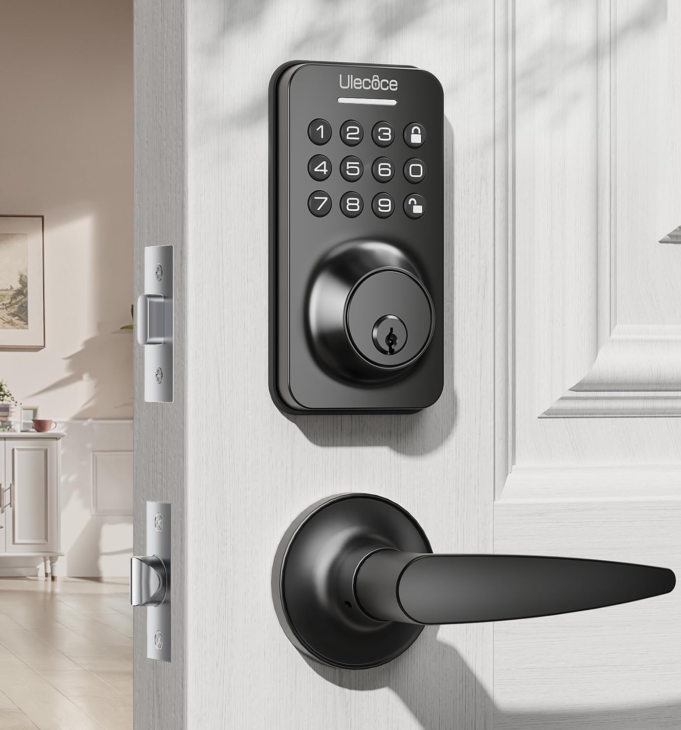 Keyless Entry Door Lock Deadbolt with Handle Set for Security