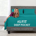 Deep Pocket King Size Sheets 21ft Deep Pocket 4-Piece Set - Teal