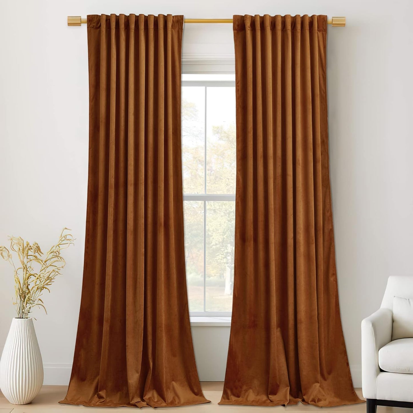 StangH Velvet Curtains 96 inches Long for Stylish Home Decor