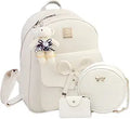 Cute Mini Backpack Bowknot Leather Backpack 3-PCS Small Backpack Purse