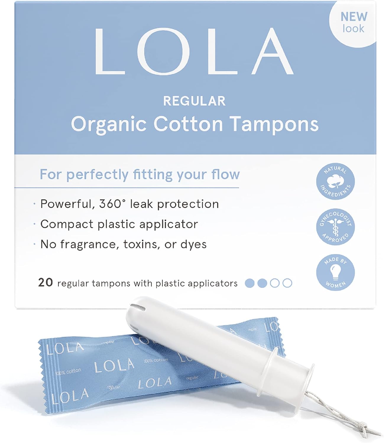 Regular Tampons with 360-Degree Leak Protection - 80 Count