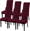 Dining Room Chair Covers Set of 6 - Stretch Jacquard Slipcovers