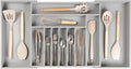 Gray Bamboo Expandable Flatware Organizer 18 to 33 in - Deep Drawers