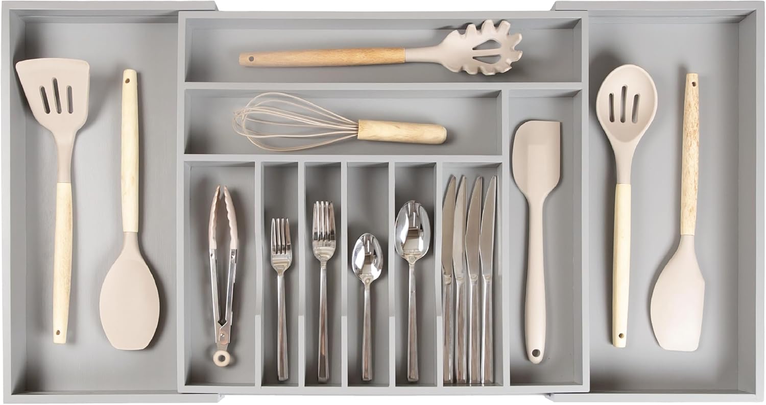 Premium Silverware Organizer for Kitchen Drawers, Expandable Design